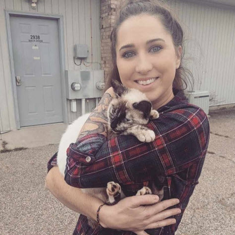 Kayla Yarbrough with a kitten